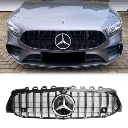 2019-2023 Mercedes Benz A-CLASS W177 AMG Style Front Grille Glossy Black Replacement Grill