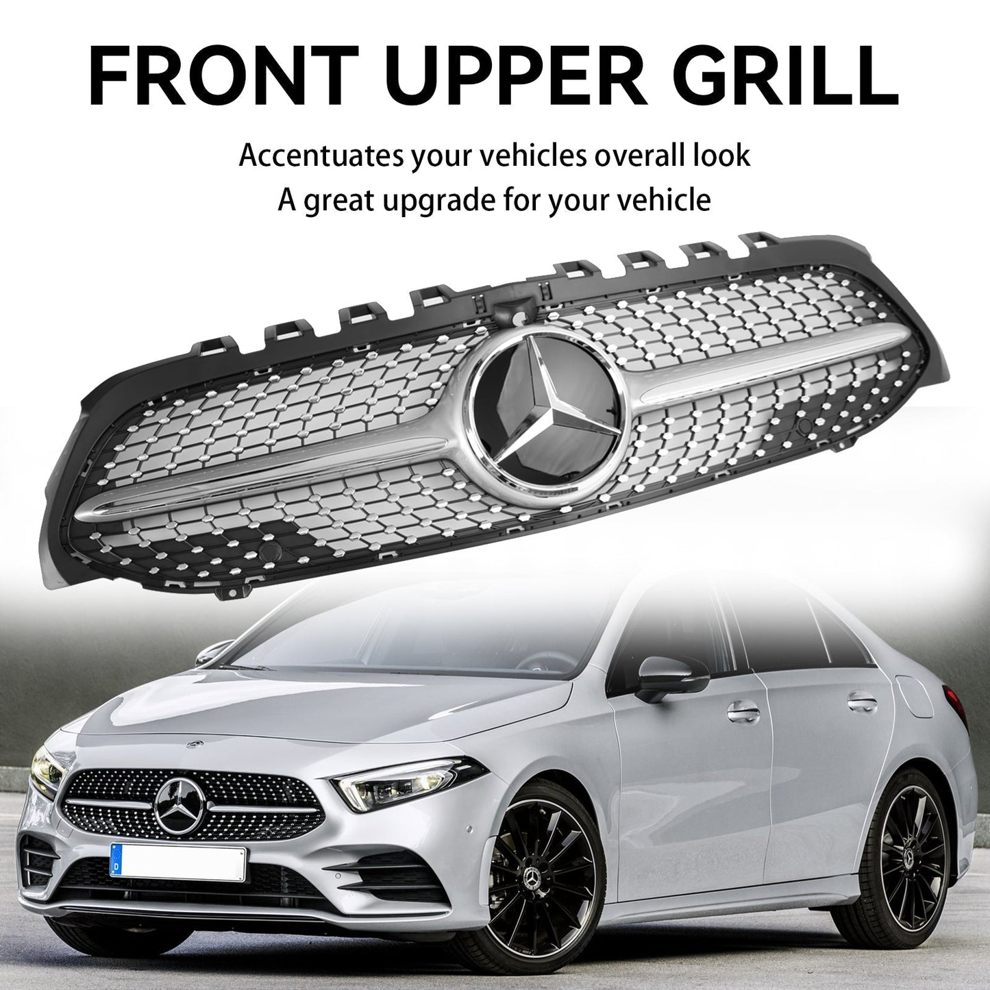 2019-2023 Mercedes Benz A-CLASS W177 A180/200/A35 Diamond Front Grill Radiator Bumper Grill