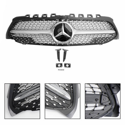 2019-2023 Benz W177 A-CLASS A180/200/A35 Diamond Front Bumper Mercedes Grill Black Chrome Grill
