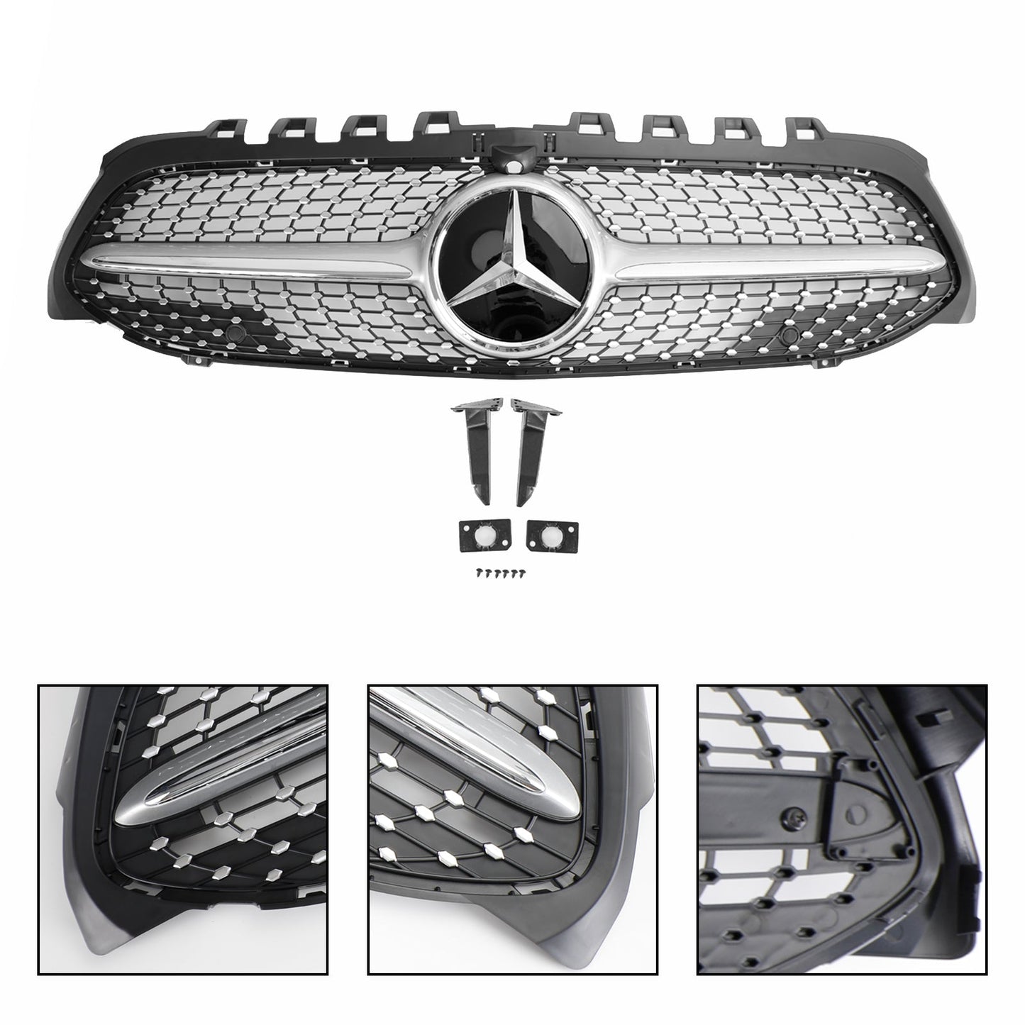2019-2023 Mercedes Benz A-CLASS W177 A180/200/A35 Diamond Front Grill Radiator Bumper Grill