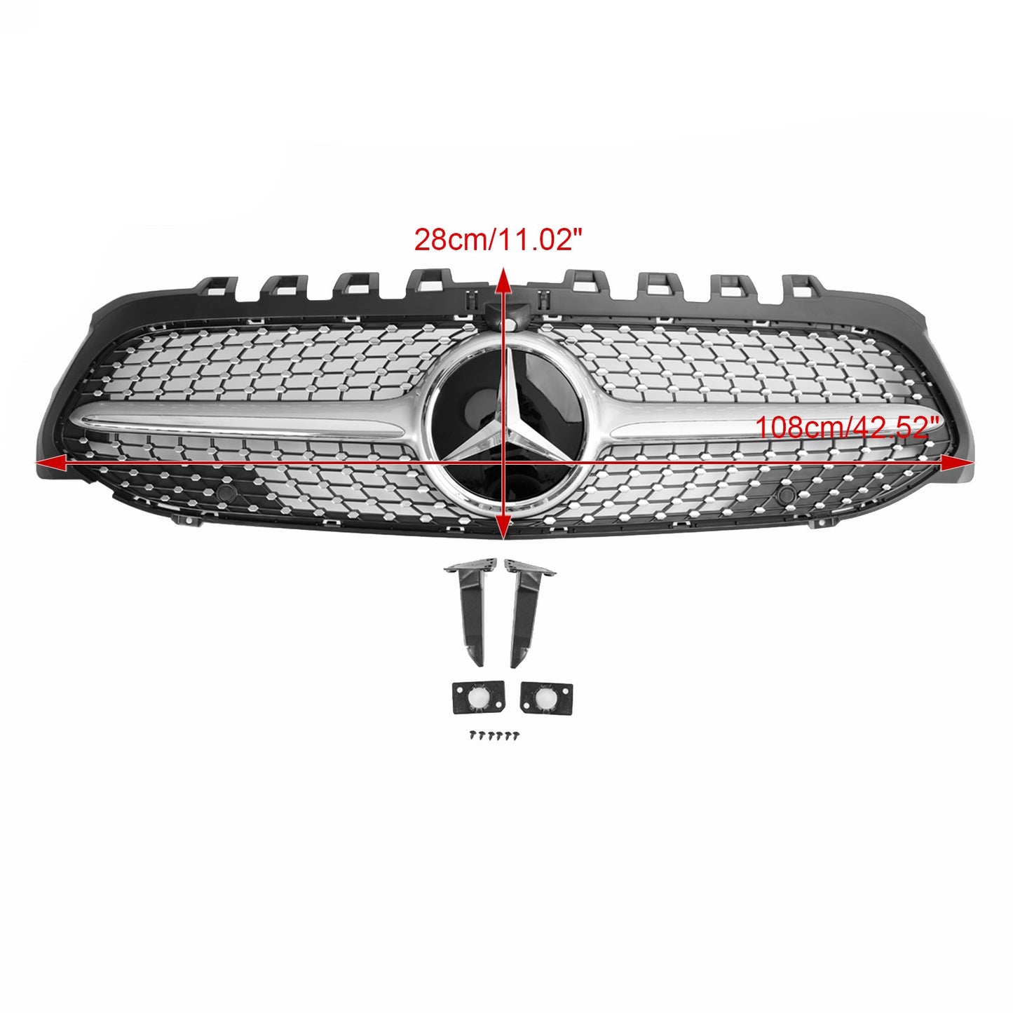 2019-2023 Benz W177 A-CLASS A180/200/A35 Diamond Front Bumper Mercedes Grill Black Chrome Grill