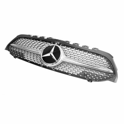 2019-2023 Benz W177 A-CLASS A180/200/A35 Diamond Front Bumper Mercedes Grill Black Chrome Grill