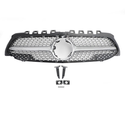 2019-2023 Benz W177 A-CLASS A180/200/A35 Diamond Front Bumper Mercedes Grill Black Chrome Grill