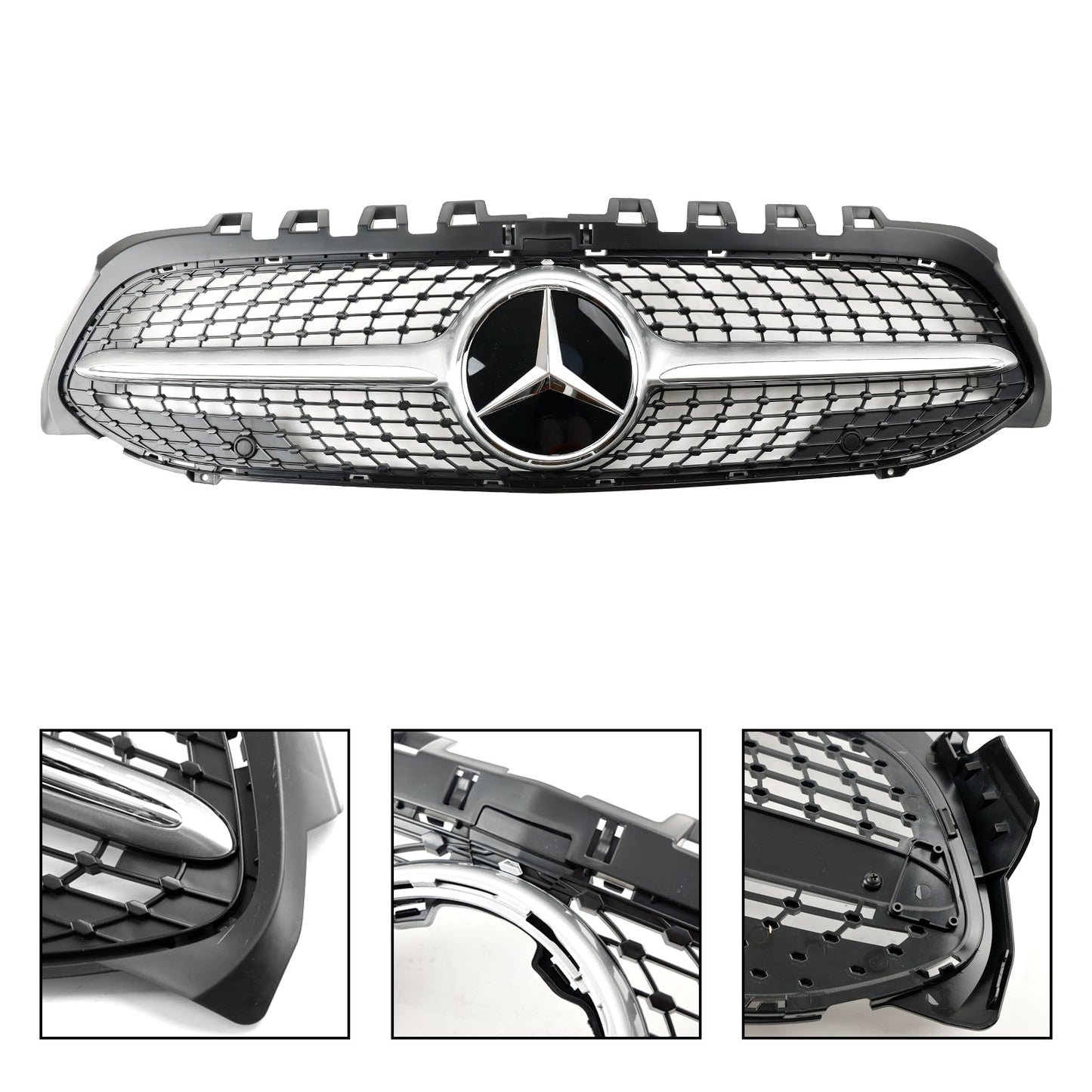 2019-2023 Benz A-Class W177 A180/200/A35 Diamond Front Bumper Mercedes Grill Grille Black Grill