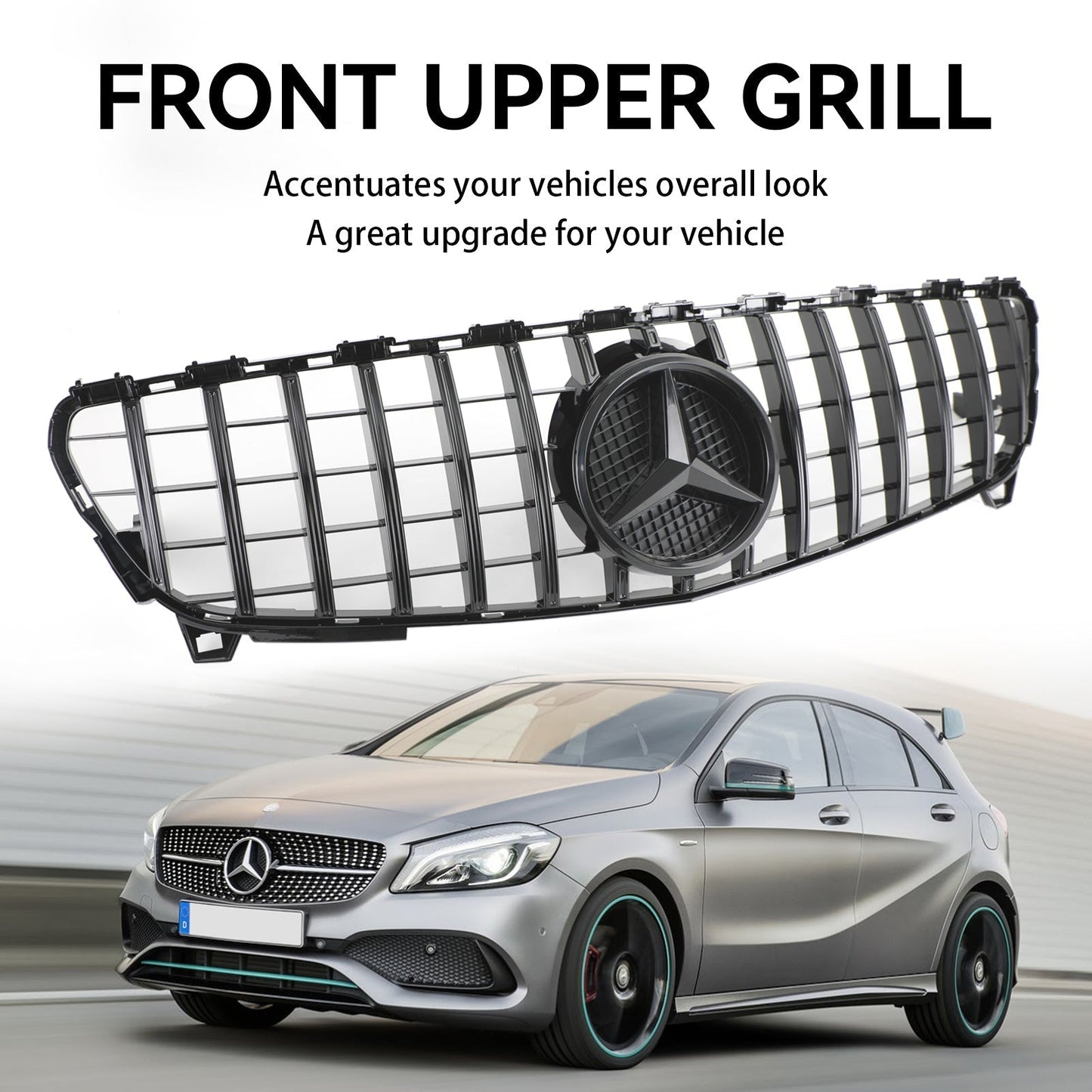 2016-2018 Mercedes Benz A-CLASS W176 A180/200/A45 Front Bumper Grille AMG Style Black Grill