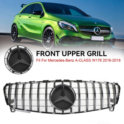 2016-2018 Mercedes Benz A-CLASS W176 A180/200/A45 Front Bumper Grille AMG Style Black Grill