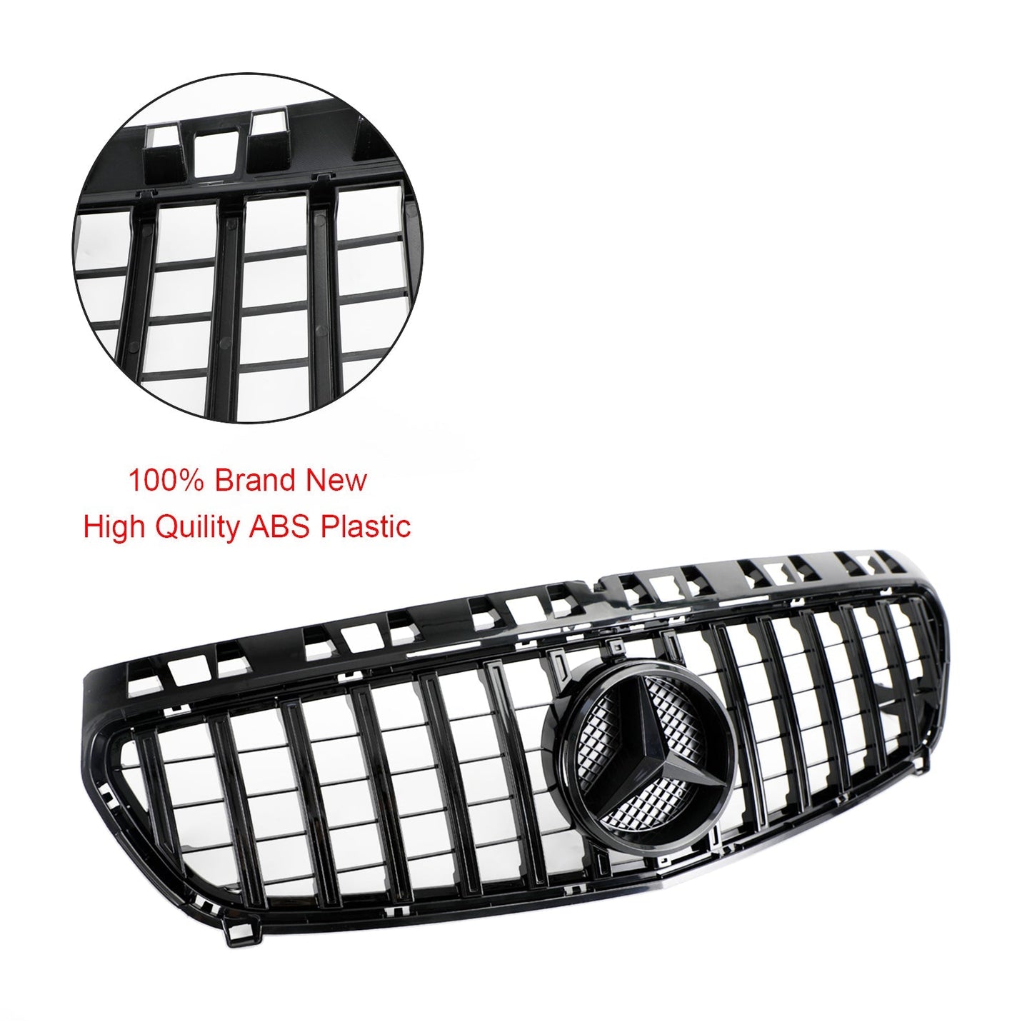 2012-2015 Mercedes-Benz A-CLASS W176 A180/200/A45 Front Bumper Grille Gloss Black AMG Style Grill