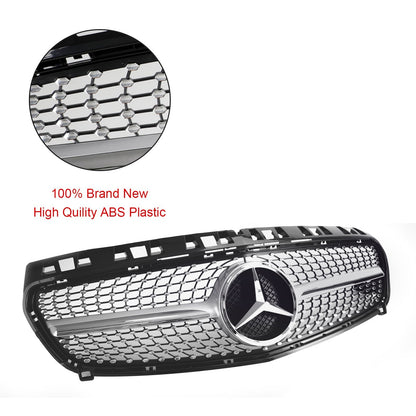 2013-2015 Mercedes W176 A-Class A180/200/A45 Front Bumper Grille Black Chrome Replacement Grill