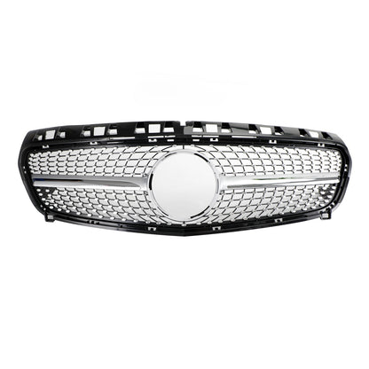 2013-2015 Mercedes W176 A-Class A180/200/A45 Front Bumper Grille Black Chrome Replacement Grill