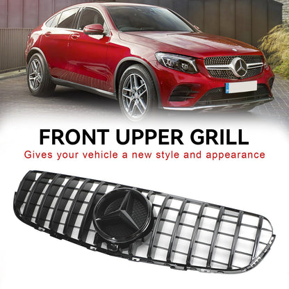 2015-2019 GLC-Class X253 GLC250/300/350e Mercedes Benz AMG Style Grille Front Bumper Replacement Black Grill