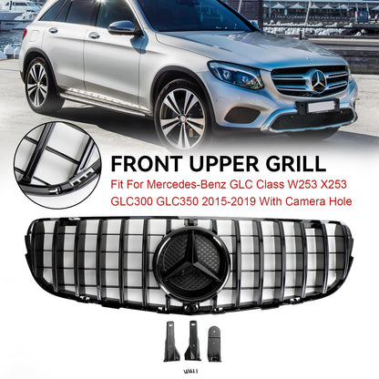 2015-2019 GLC-Class X253 GLC250/300/350e Mercedes Benz AMG Style Grille Front Bumper Replacement Black Grill
