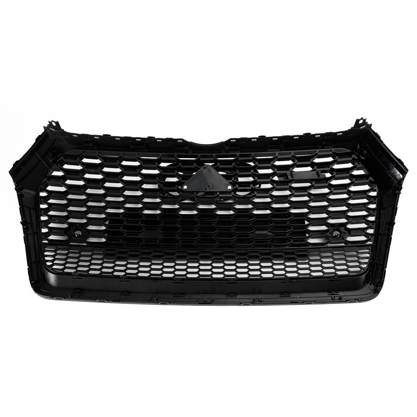 RSQ5 Style Honeycomb Grille For Audi Q5 / Q5 Sline / SQ5 2018-2020 Front Bumper Glossy Black Replacement Grill W/ Ring Emblem