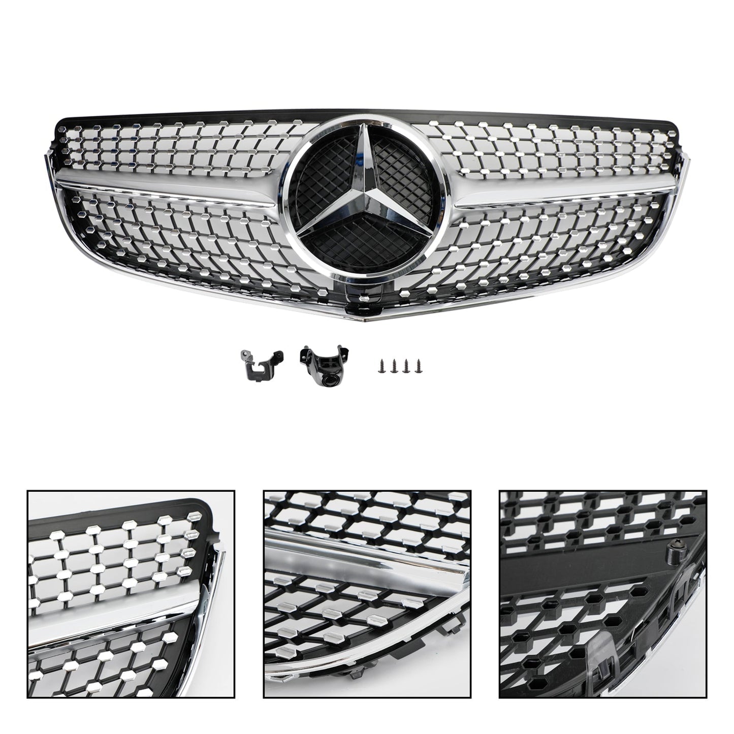 2014-2017 E-Class W207/C207 Coupe Mercedes Benz Diamond Style Front Grill Chrome Grille With Star Emblem
