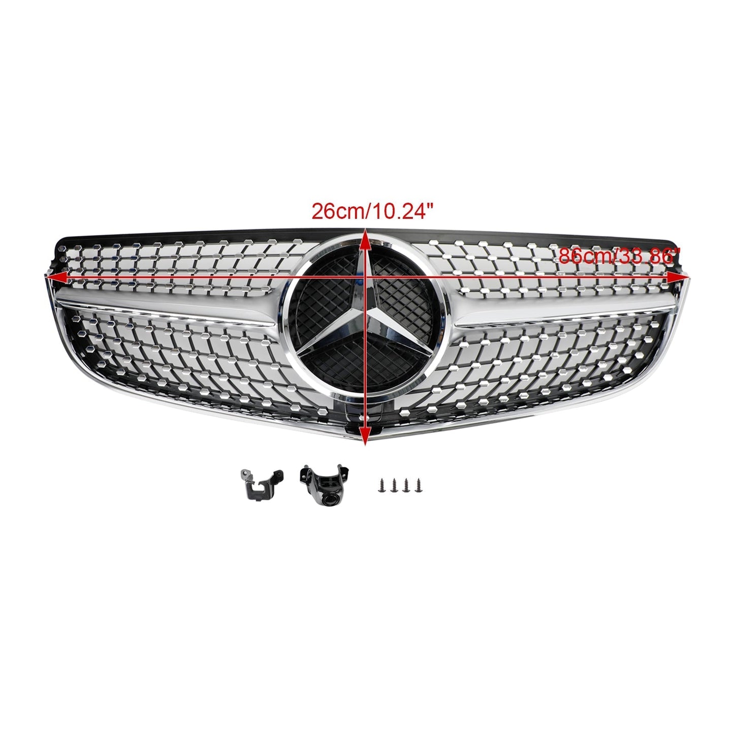 2014-2017 E-Class W207/C207 Coupe Mercedes Benz Diamond Style Front Grill Chrome Grille With Star Emblem