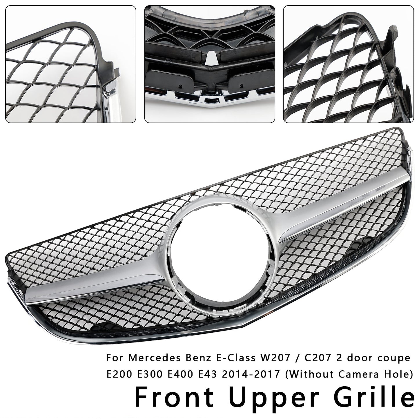 2014 2015 2016 2017 Mercedes Benz E-Class W207/C207 Coupe Diamond / OEM Style Grill Front Bumper Replacement Grille
