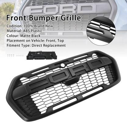Raptor Grille | Ford Transit MK8 | 2020-2024 | Matte Black | Front Bumper Honeycomb Grill With Letter