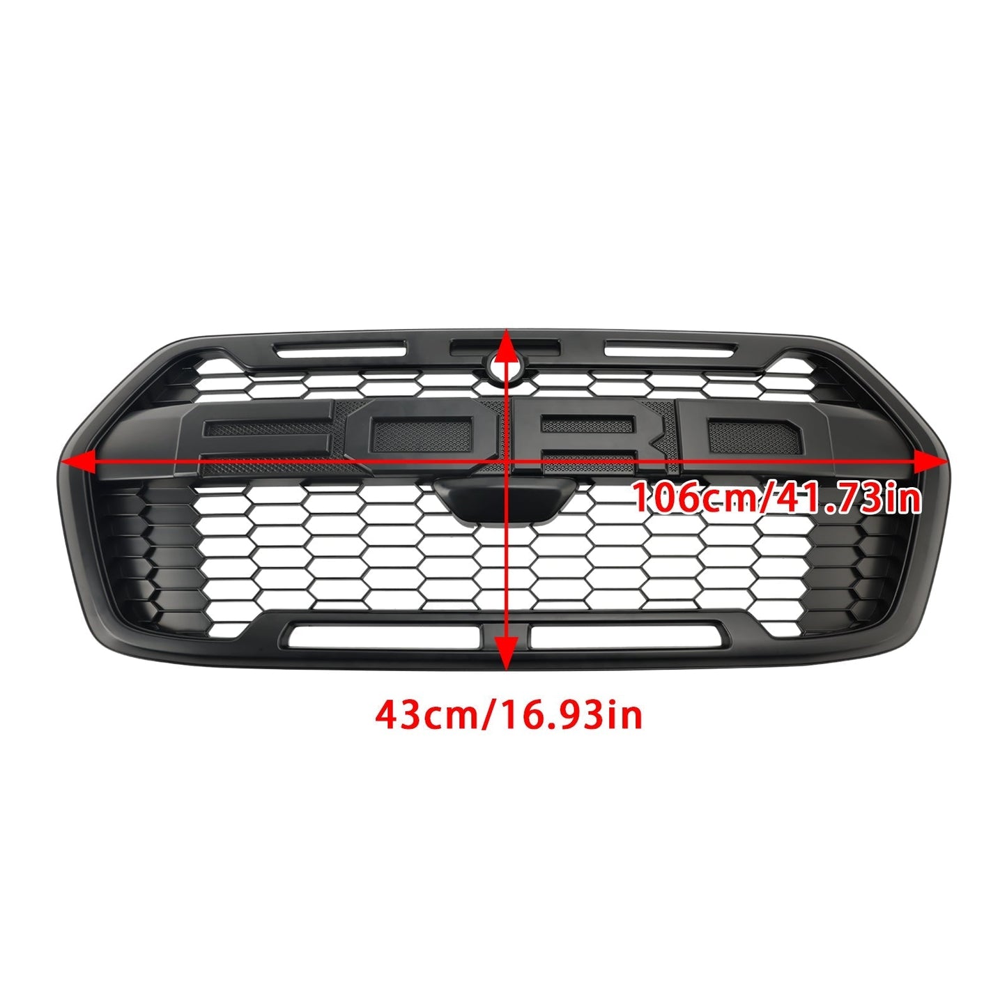 Ford Transit MK8 Trail Raptor Style Grille 2019-2024 Front Bumper Replacement Matte Black Grill