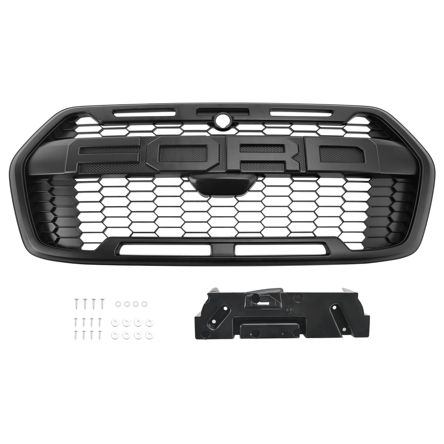 Ford Transit T150 T250 T350 MK8 2020-2024 Raptor Style Front Grille Replacement Honeycomb Black Grill