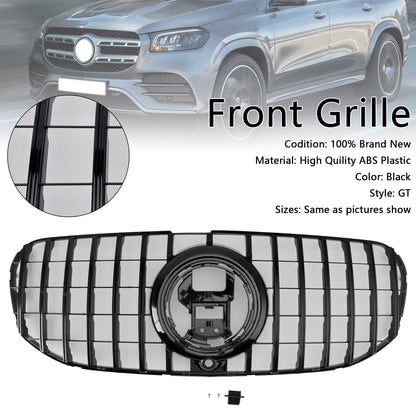 2020-2023 Mercedes Benz GLS Class X167 GTR Style Grill Front Bumper Glossy Black Replacement Grille