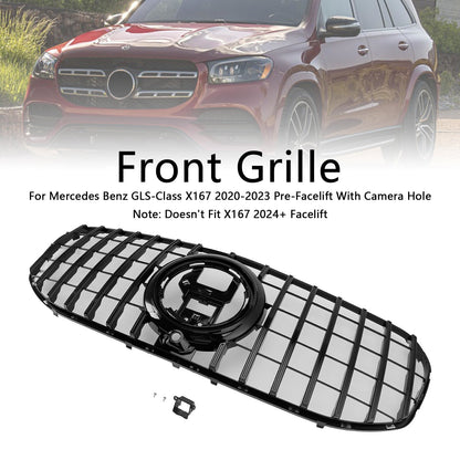 2020-2023 Mercedes Benz GLS Class X167 GTR Style Grill Front Bumper Glossy Black Replacement Grille