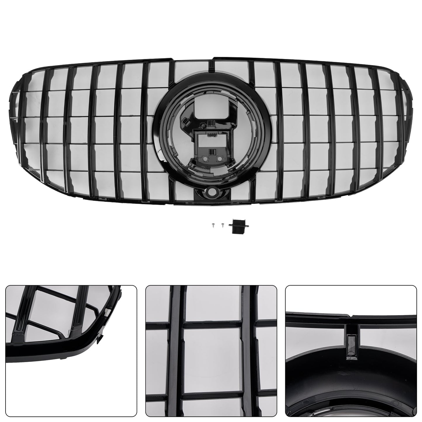 2020-2023 Mercedes Benz GLS Class X167 GTR Style Grill Front Bumper Glossy Black Replacement Grille
