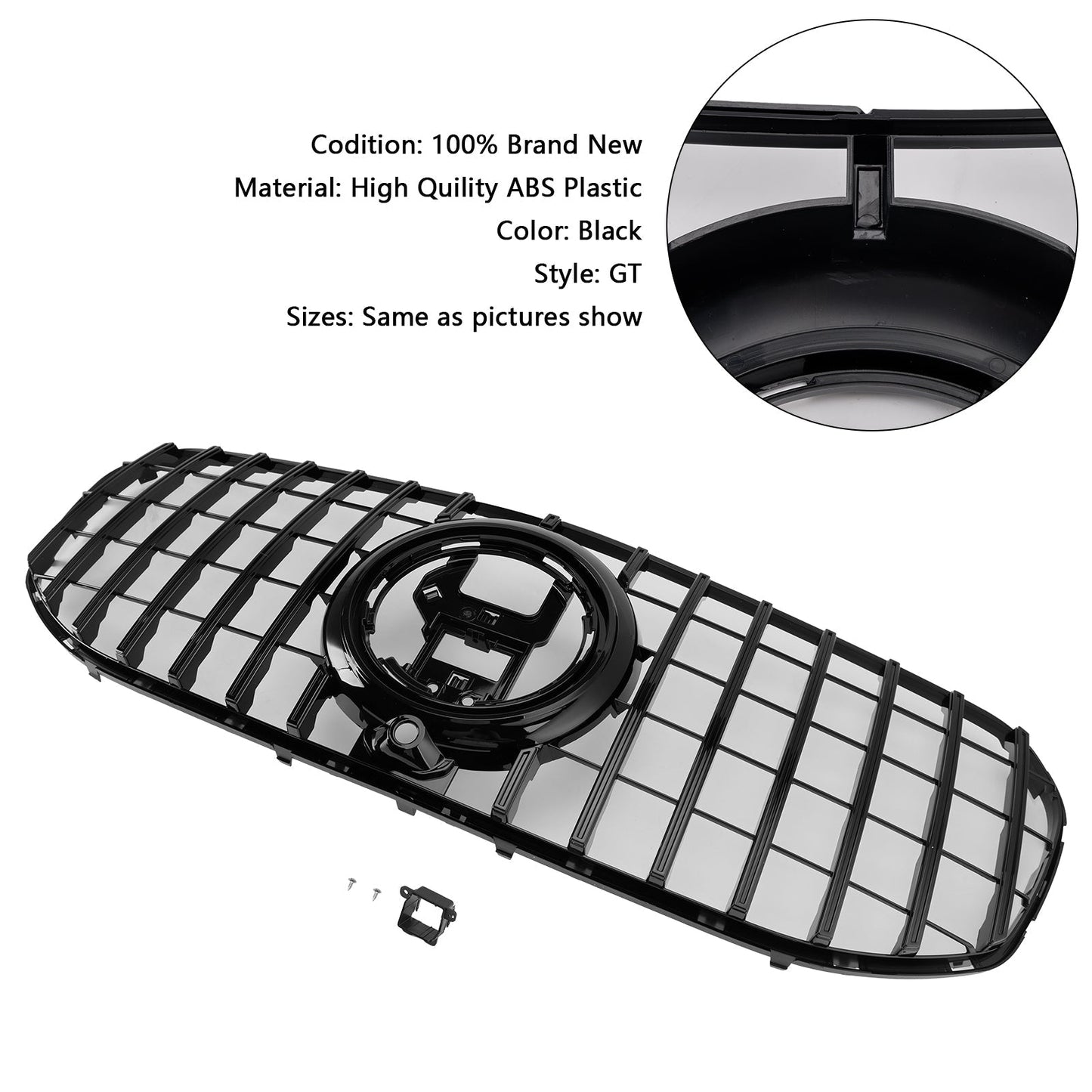 2020-2023 Mercedes Benz GLS Class X167 GTR Style Grill Front Bumper Glossy Black Replacement Grille