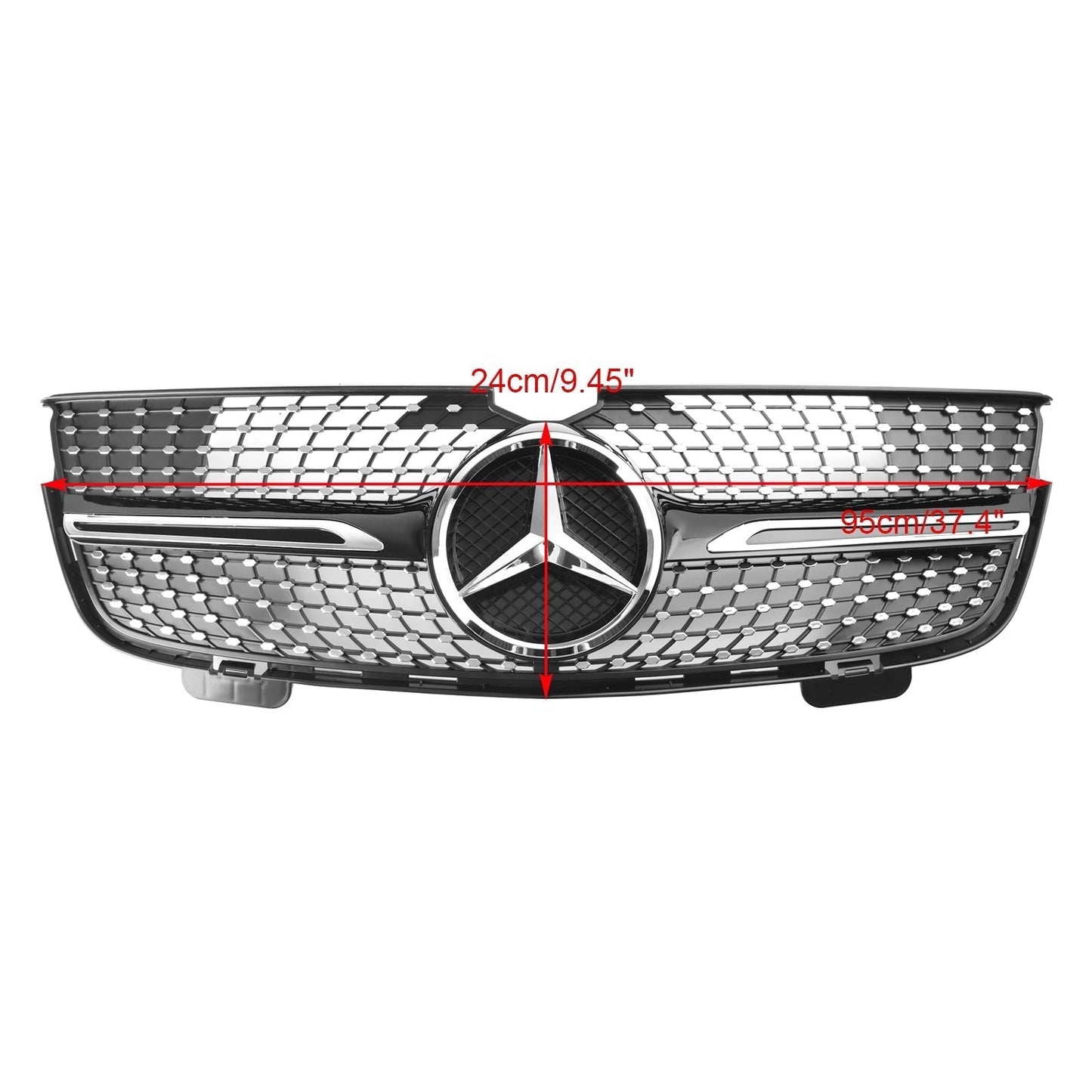 Benz 2007-2009 GL-Class X164 GL450 Chrome Diamonds Mercedes Benz Grill Front Bumper Grille