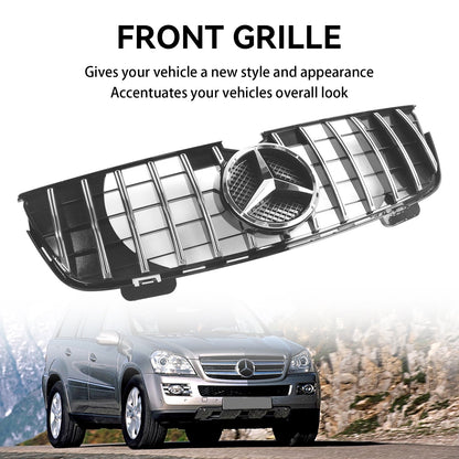 Mercedes-Benz 2007-2009 GL-Class X164 GL350 GTR Style Front Bumper Grill Chrome Black Grill