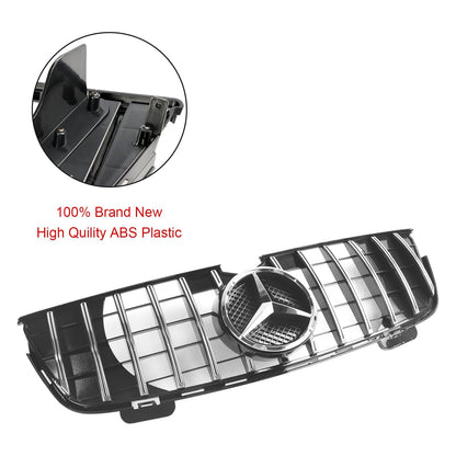 Mercedes-Benz 2007-2009 GL-Class X164 GL350 GTR Style Front Bumper Grill Chrome Black Grill