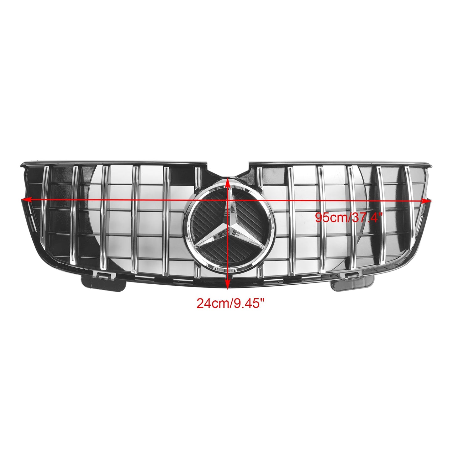 2007-2009 Mercedes-Benz GL-Class X164 GL320 GT Front Bumper Grill GTR Style Chrome Black Grill