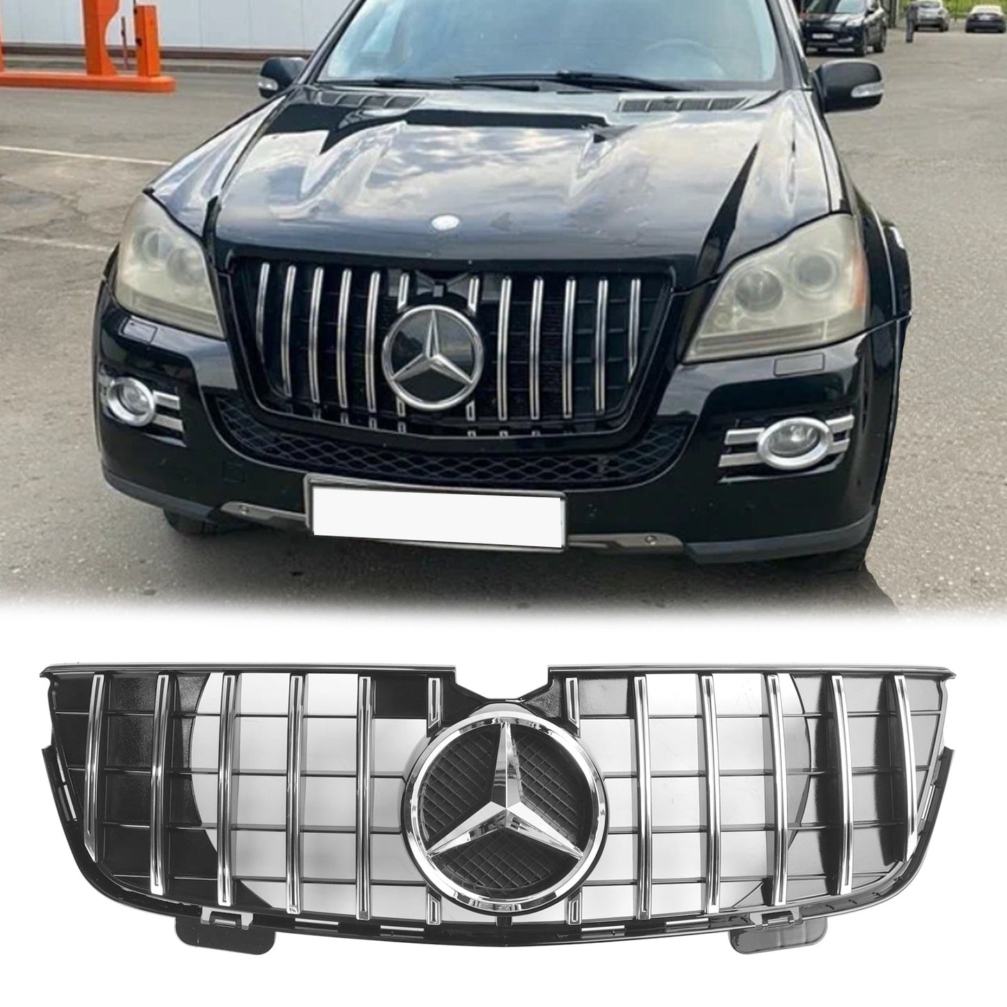 Benz 2007-2009 GL-Class X164 GL320 GL450 GL350 Chrome Diamonds Mercedes Grill Front Bumper Grille