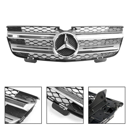 2007-2009 Mercedes-Benz GL-Class X164 Chrome Grille Front Bumper Two Fin Grill With Emblem