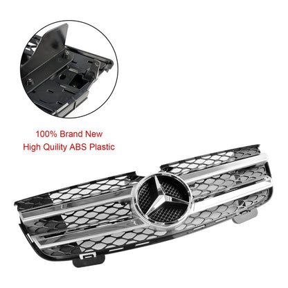2007-2009 Mercedes-Benz GL-Class X164 Chrome Grille Front Bumper Two Fin Grill With Emblem