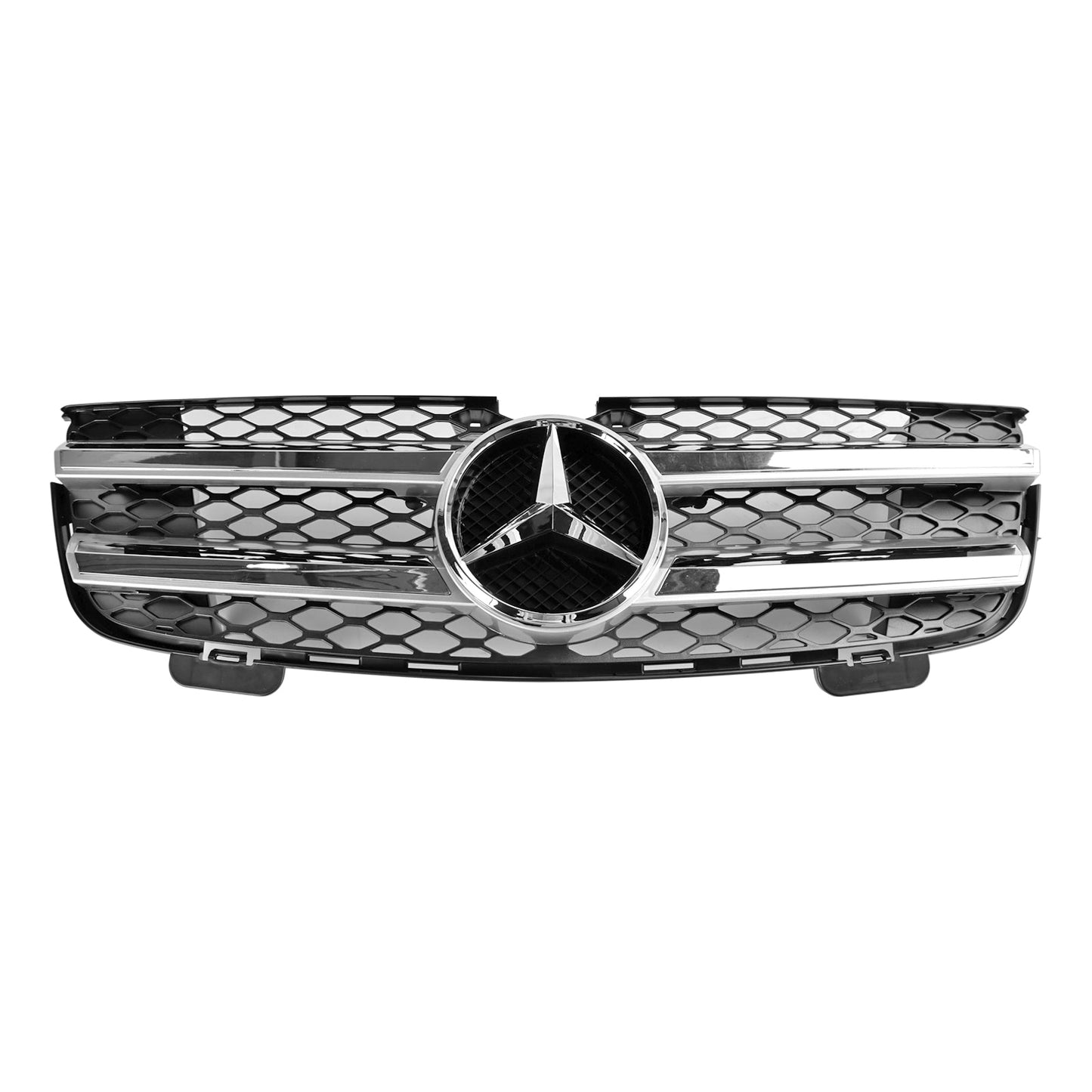 2007-2009 Mercedes-Benz GL-Class X164 Chrome Grille Front Bumper Two Fin Grill With Emblem
