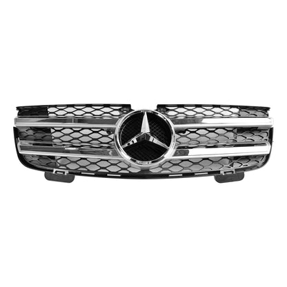2007-2009 Mercedes-Benz GL-Class X164 Chrome Grille Front Bumper Two Fin Grill With Emblem