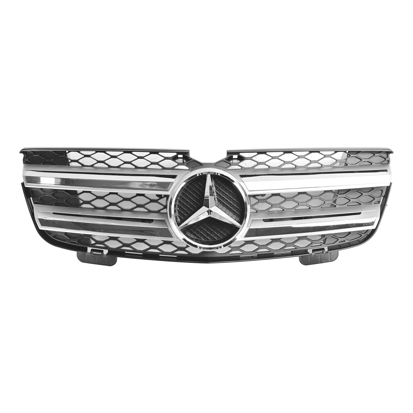 2007-2009 Mercedes-Benz GL-Class X164 Chrome Grille Front Bumper Two Fin Grill With Emblem