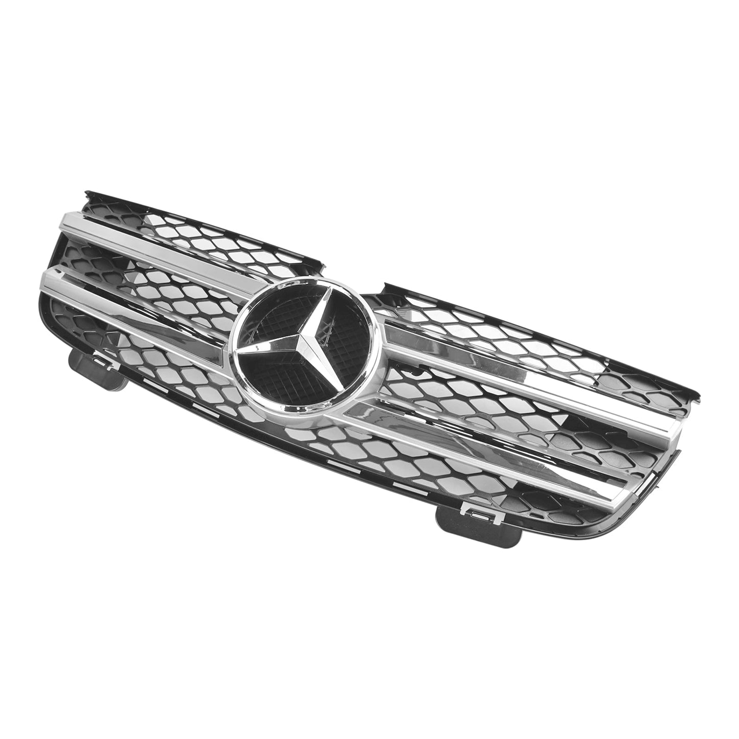 2007-2009 Mercedes-Benz GL-Class X164 Chrome Grille Front Bumper Two Fin Grill With Emblem