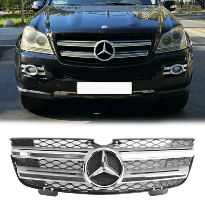 2007-2009 Mercedes-Benz GL-Class X164 Chrome Grille Front Bumper Two Fin Grill With Emblem