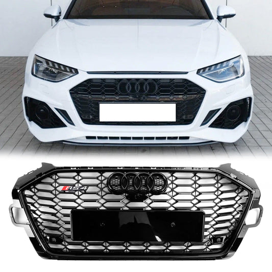 2020-2022 Audi A4 B9.5 A4 S-Line S4 To RS4 Style Front Bumper Grill Replacement Black Grill