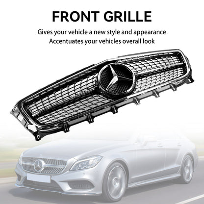 Mercedes Benz CLS W218 C218 X218 2011-2014 CLS250/350/400/500/550 Diamond / AMG Style Grille Front Bumper Black Grill