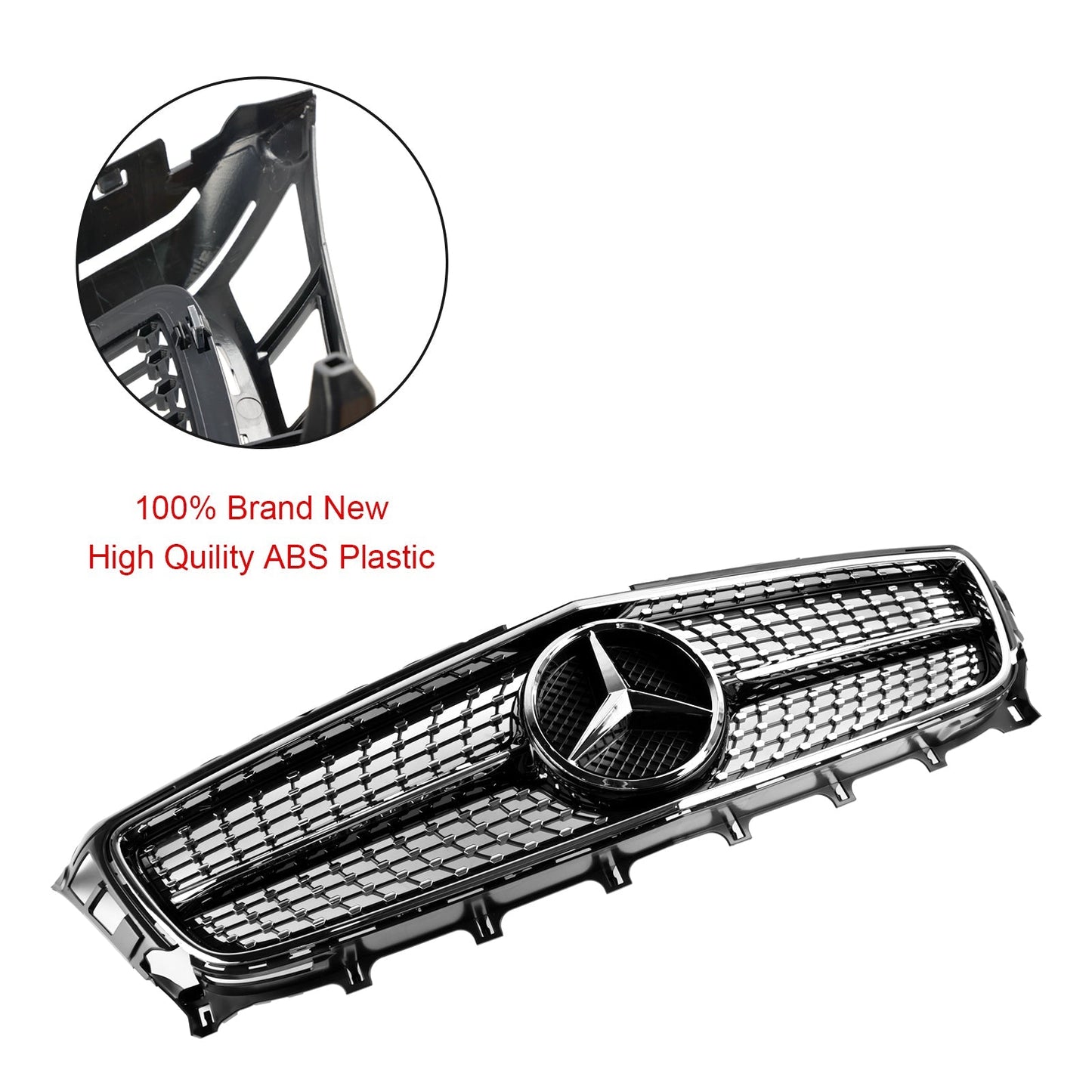 Mercedes Benz CLS W218 C218 X218 2011-2014 CLS250/350/400/500/550 Diamond / AMG Style Grille Front Bumper Black Grill