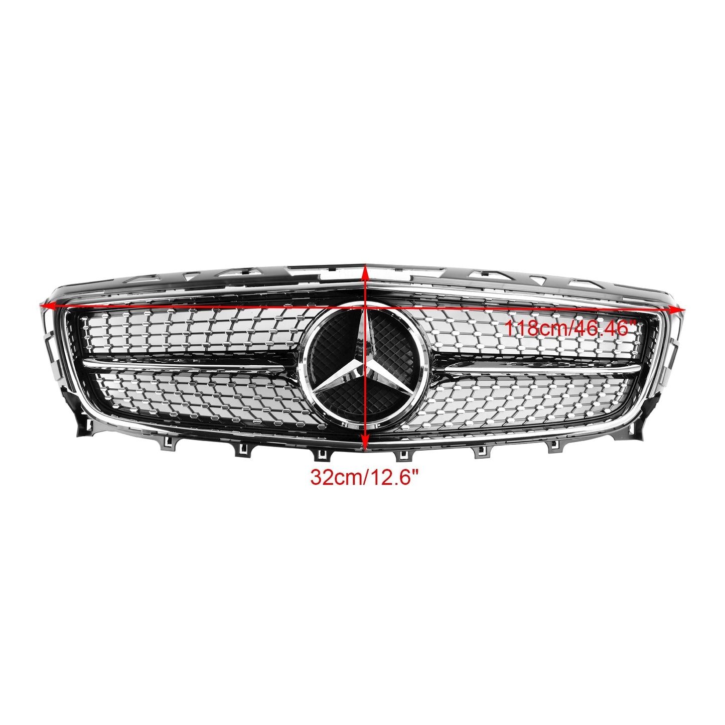 Mercedes Benz CLS W218 C218 X218 2011-2014 CLS250/350/400/500/550 Diamond / AMG Style Grille Front Bumper Black Grill
