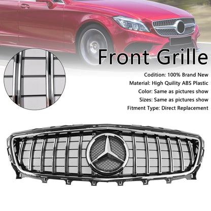GTR Style Front Grille For Mercedes Benz CLS-Class W218 C218 X218 2011-2014 Upper Bumper Chrome Grille W/ Emblem
