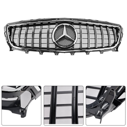 GTR Style Front Grille For Mercedes Benz CLS-Class W218 C218 X218 2011-2014 Upper Bumper Chrome Grille W/ Emblem