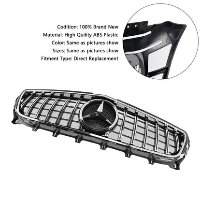 GTR Style Front Grille For Mercedes Benz CLS-Class W218 C218 X218 2011-2014 Upper Bumper Chrome Grille W/ Emblem