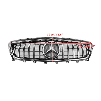 GTR Style Front Grille For Mercedes Benz CLS-Class W218 C218 X218 2011-2014 Upper Bumper Chrome Grille W/ Emblem