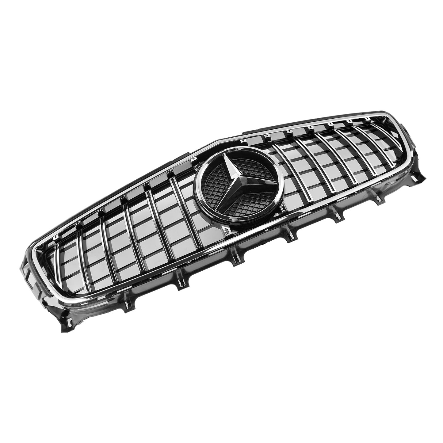 GTR Style Front Grille For Mercedes Benz CLS-Class W218 C218 X218 2011-2014 Upper Bumper Chrome Grille W/ Emblem