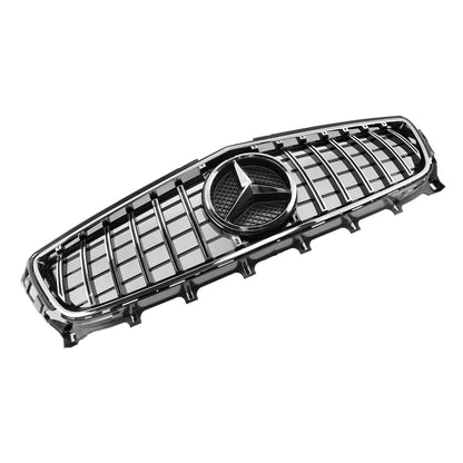 2011-2014 Mercedes Benz CLS-Class W218 C218 X218 GTR Styel Grill Front Bumper Chrome Replacement Grille W/ Emblem