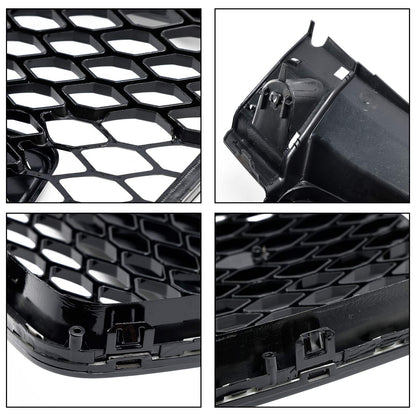 2006-2014 Audi TT /TTS J8 MK2 Honeycomb Front Grill RS Glossy Black Air Intake Radiator Sport Grille