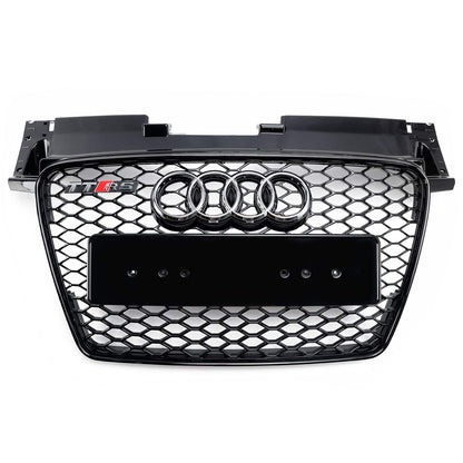 2006-2014 Audi TT /TTS J8 MK2 Honeycomb Front Grill RS Glossy Black Air Intake Radiator Sport Grille